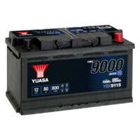 Yuasa – Batterie AGM 12V 80Ah 800A – YBX9115 – Start-Stop PLUS – Dimensions 317x175x190 mm – Pour véhicules modernes
