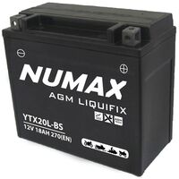 Batterie moto Numax Premium Numax Scellé AGM YTX20L-BS SLA 12V 18Ah 270A