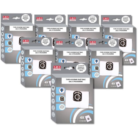 Ersatzteil - Set 8 Schachteln zu 4 Beuteln + 1 Filter HYGIENE+ - - ROWENTA, TEFAL, MOULINEX (1/2)