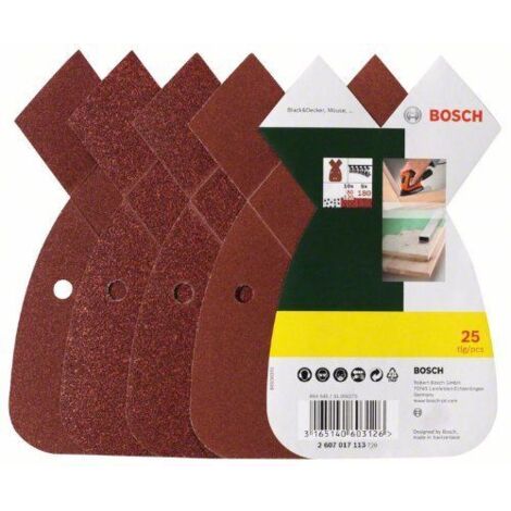 Bosch Schleifblatt-Set für B&ampD Mouse 25tlg. 10x80 10x120 5x180 - 2607017113
