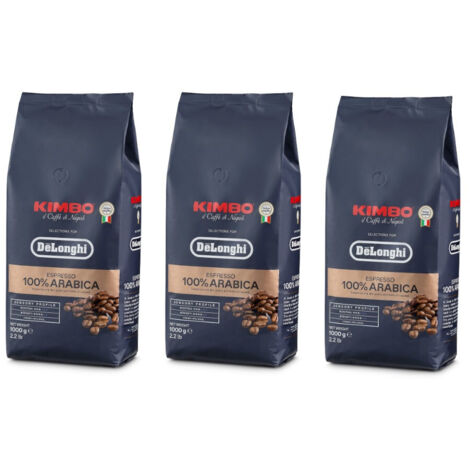 Ersatzteil - Lot de 3 paquet de café en grains KIMBO arabica 1KG - - DELONGHI, KENWOOD, ARIETE, ROWENTA, BRAUN, SIMAC, SUPERCALOR, BIFINETT, SILVERCREST, ENKHO