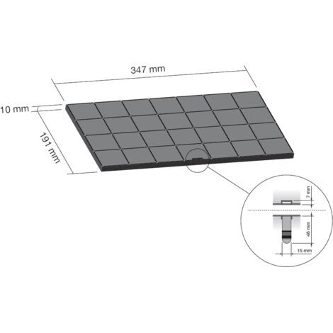 Ersatzteil - Filtre charbon FCHAR 350x191x9 - - AIRFORCE, WHIRLPOOL, BAUKNECHT