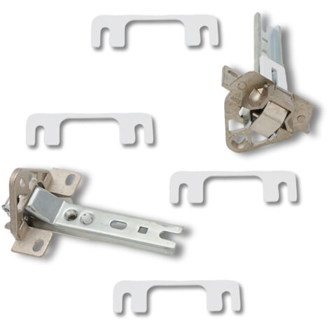 Ersatzteil - Lot de 2 charnières - - BOSCH, SIEMENS, NEFF, DE DIETRICH, GAGGENAU, ELEKTRA-BREGENZ, SMEG, ARISTON HOTPOINT, BRANDT, BALAY, KOMPATIBEL, CONSTRUCTA, KUPPERSBUSCH (1/2)