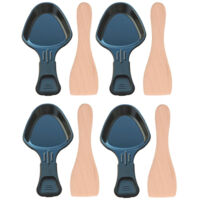 Ersatzteil - Set aus 4 Raclettepfännchen und 4 Holzspatchtel - - TEFAL, MOULINEX