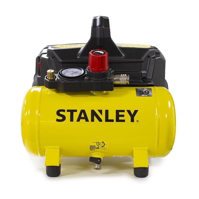 Stanley Kit compresseur, compresseur d'air lubrifié, horizontal, 3 ch, 10  bar, cuve 50 L, incl. 8 accessoires