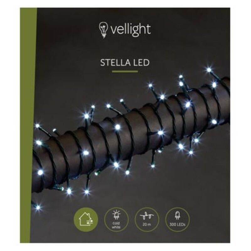 Vellight Guirlande lumineuse Stella 300 LED 20m blanc froid câble