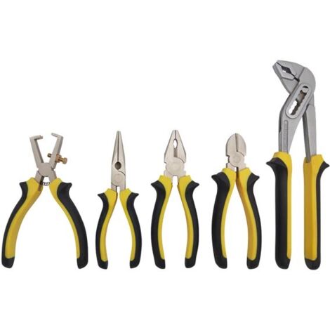Perel – Jeu de pinces 5 pcs HPSET1 – Acier au chrome-vanadium – Poignées Soft Grip pour confort – Pour travaux de bricolage - S904791 (1/2)