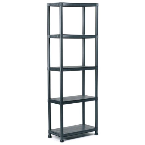 Artplast – Étagère de rangement 5 tablettes 70x30x175.5 cm – Charge 20 kg/tablette – Montage rapide sans outils – Polypropylène noir
