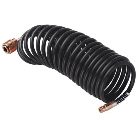 Stanley – Tuyau à air comprimé spiral en polyéthylène 5m – Ø 6 x 8mm – Flexible et léger – Pour outils pneumatiques et nettoyage (1/3)