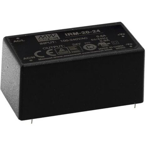 Mean Well - ALIMENTATION - 1 SORTIE - 20 W - ENCAPSULÉ - 24 V (1/2)