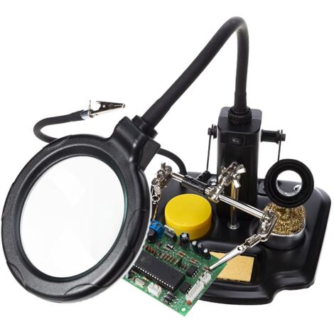 Troisième Main Velleman Avec Loupe 1,75x – Parfaite Pour Soudure, Bricolage Et Réparation