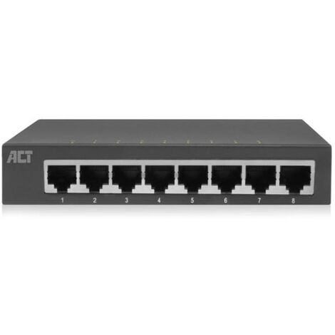 ACT Commutateur réseau 10/100/1000 Mbps 8 ports - design métallique (1/5)