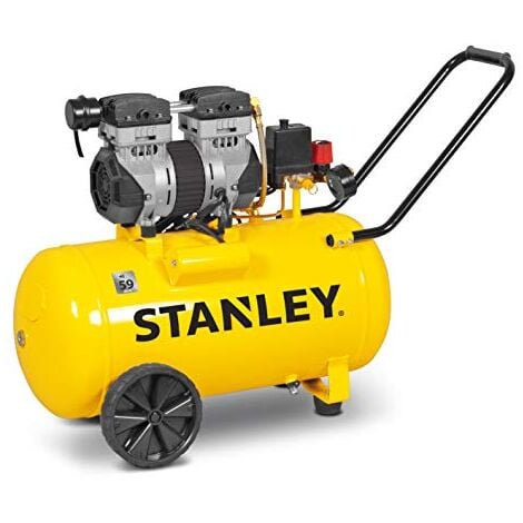 Stanley Compresseur, compresseur d'air sans huile, compresseur silencieux, horizontal, 1 ch, 8 bar, cuve 50 L