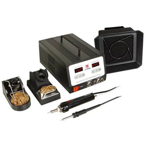 Xytronic Station de soudure et dessoudage professionnel avec écran numérique, puissance 100W, température réglable, pompe à vide intégrée, parfait pour réparation de circuits électroniques et (1/3)