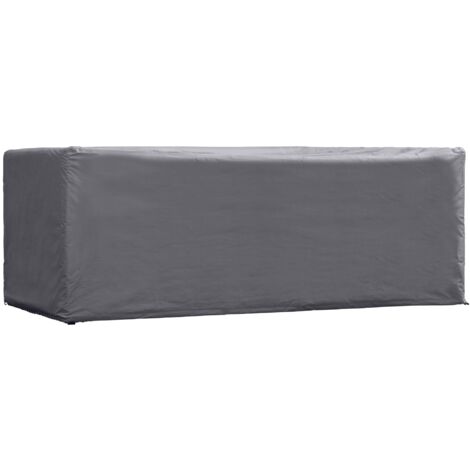 Perel – Housse salon de jardin imperméable 185 x 105 x 75 cm – Résistante aux UV – Protection pour tables jusqu’à 180 cm – Polypropylène gris