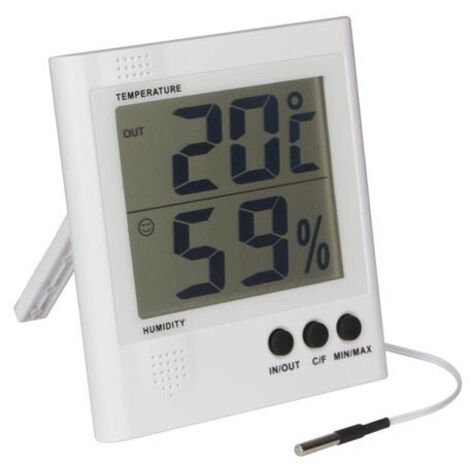Velleman – Thermo-hygromètre digital avec grand écran LCD – Température intérieure 0 à 50°C – Humidité 20 à 90% – Alarme de congélation (1/5)