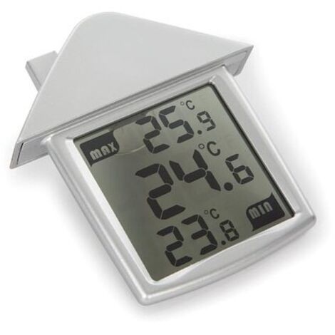 Perel – Thermomètre de fenêtre numérique – Plage de mesure -20°C à +50°C – Grand écran facile à lire – Alimentation par pile CR2032