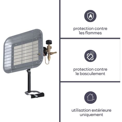 Perel Chauffage radiant au gaz, butane ou propane, 4500 W