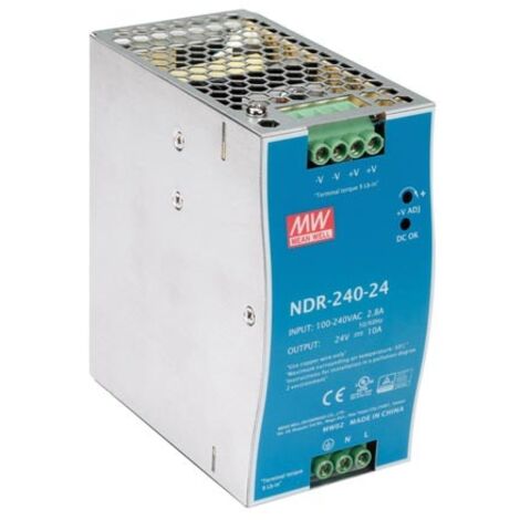 Mean Well 240 W SINGLE OUTPUT INDUSTRIAL DIN RAIL POWER SUPPLY 24 V 10 A