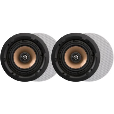 Artsound HPRO650 Enceintes murales/plafond 6,5 pouces, 20-120 Watt, pour maison, salle de bain, cuisine, bureau, HiFi, avec tweeter pivotant, cône alu, gabarit, rond, 230 x 85mm, 50m²