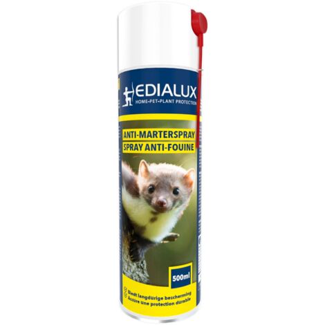 Spray répulsif anti fouines et martres 500ml – Protection moteur et câbles – Écologique, application 360° – Résistant intempéries – Edialux