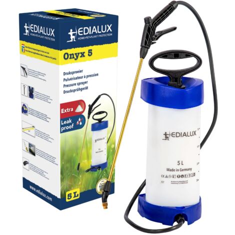 Edialux Pulvérisateur à pression 5L pour jardin, pelouse et désinfection, pulvérisateur à dos 5L multi-usage pour herbicides, eau de javel, vinaigre et soda, pulvérisateur résistant aux produits (1/5)