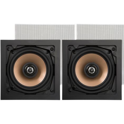 Artsound HPSQ525 Enceintes murales/plafond 5,25 pouces, 10-100 Watt, pour maison, salle de bain, cuisine, bureau, HiFi, avec tweeter pivotant, cône en aluminium, gabarit de découpe pour une