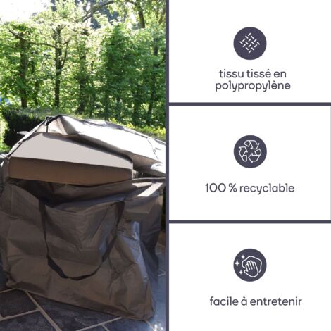 Housse De Rangement étanche Pour Coussins De Jardin 50x40x32cm - Polyester 210D, Protection UV, Avec Poignée - 2