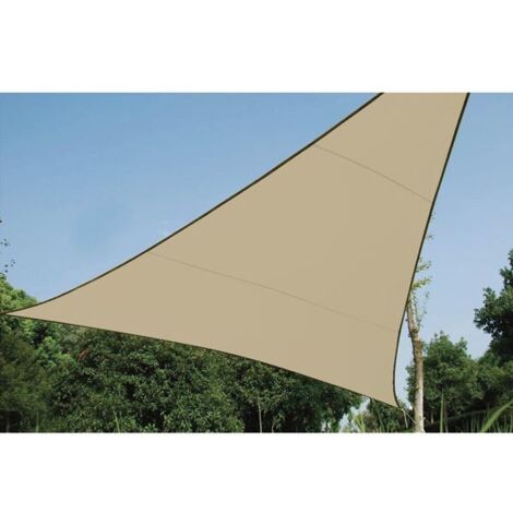 Voile solaire perméable - triangle - 3 6 x 3 6 x 3 6 m - couleur : champagne (1/10)