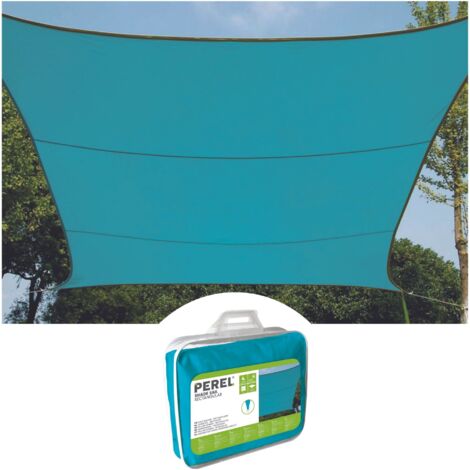 Perel – Voile d'ombrage carrée 3.6 x 3.6 m – Protection UV 90% – Toile en polyester déperlant 160 g/m² – Installation facile avec anneaux inox (1/10)
