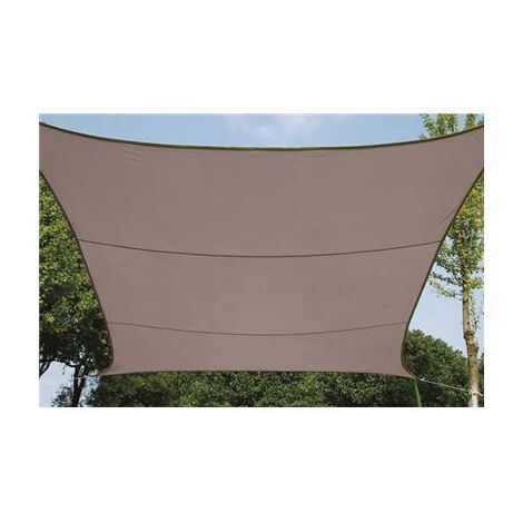 Perel – Voile d'ombrage carré 3.6 x 3.6 m en polyester 160 g/m² – Protection UV 90 % – Couleur gris taupe – Installation facile avec anneaux D - RI8394 (1/10)