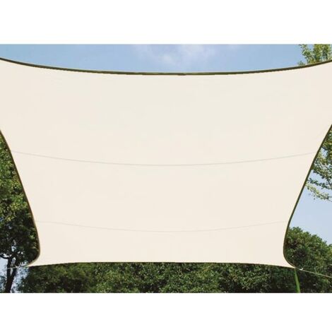Perel – Voile d'ombrage rectangulaire 4 x 3 m – Polyester imperméable – Protection UV 90 % – Installation facile avec anneaux en D (1/5)