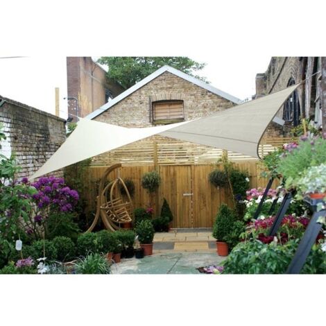 Perel – Voile d'ombrage carrée 5 x 5 m – Protection solaire UV 90 % – Tissu polyester déperlant et respirant – Installation facile avec anneaux inox (1/10)