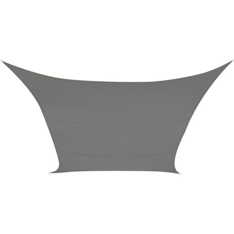 Perel – Voile d'ombrage perméable carré 5 x 5 m – Protection UV 90 % – Installation facile avec anneaux en D – Couleur gris ardoise (1/9)