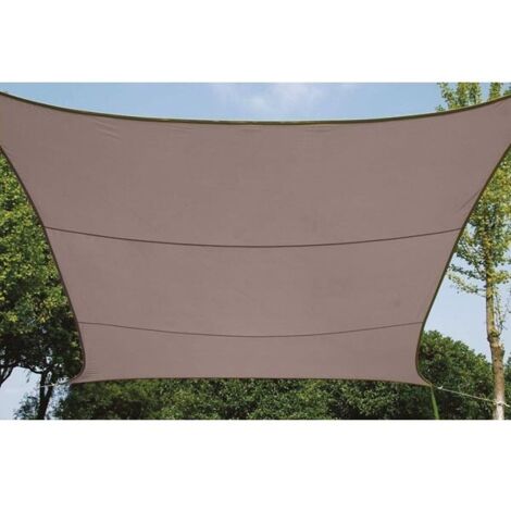 Perel – Voile d'ombrage carrée 5 x 5 m – Toile solaire déperlant en polyester respirant – Protection UV 90 % – Installation facile avec anneaux inox (1/10)