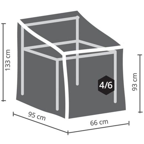 Perel – Housse de protection pour chaises de jardin empilables – Imperméable en polypropylène – Dimensions 66 x 95 x 133 cm – Résistante aux UV et intempéries (1/10)
