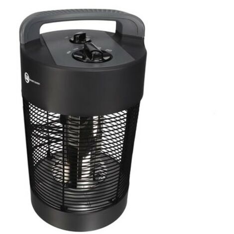 Perel Chauffage de terrasse mobile, 700 W, carbone, avec protection anti-basculement, 2 niveaux de chauffe, oscillant, résistant aux projections d'eau, métal, noir