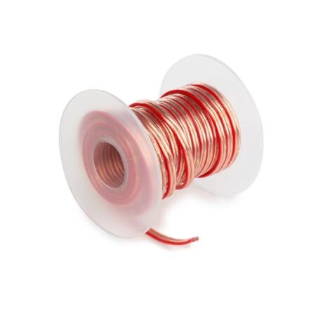 Câble Haut-Parleur OFC 2x4mm² - 50m - Cuivre Pur 99,99% - Transparent Avec Marquage Polaire - Hi-Fi/Home Cinema