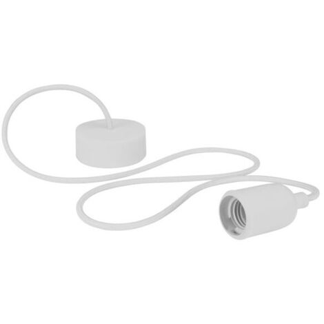 Vellight Suspension en silicone avec cordon textile, 100 cm, réglable en hauteur, E27, blanc (1/7)