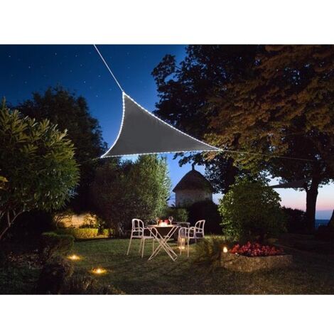 Voile dombrage avec bordure led integree - triangle - 36 x 36 x 36 m - anthracite (1/7)