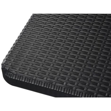 Table Pliante Perel - Plateau Aspect Bois, Noir - Supporte 100 Kg - Idéale Pique-nique, Camping, Jardin