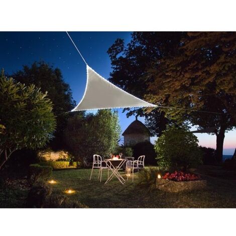 Voile dombrage avec bordure led integree - triangle - 36 x 36 x 36 m - taupe (1/6)