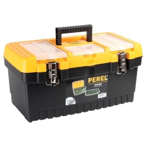 Perel – Boîte à outils 19 compartiments OM19M – Fermetures métalliques – Dimensions 486 x 267 x 242 mm – Plateau amovible inclus - RI7006