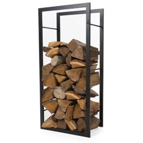 Perel Range-bûches pour bois de cheminée, noir, 100 x 45 x 30 cm