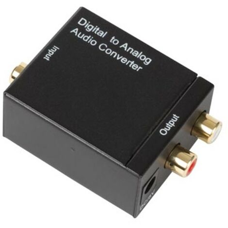 HQ-Power Convertisseur audio, numérique vers analogique, Toslink + coaxial vers cinch, noir (1/3)