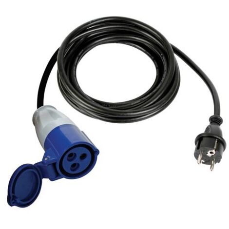 Perel – Câble adaptateur électrique 3 m ECEEC3 – Fiche Schuko vers prise CEE – Tension 230V – Courant 16A – Indice IP44 pour extérieur - RI9668