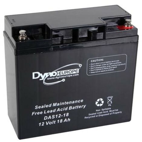 Batterie acide-plomb 12V 18Ah – Scellée et anti-fuite – Rétablissement exceptionnel après décharge – Dimensions 180 x 76 x 167 mm – Dyno Europe - AH 180 X