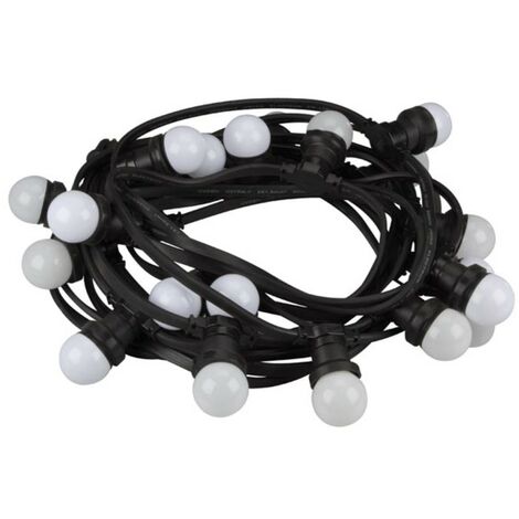 HQ-Power Guirlande lumineuse, 20 ampoules LED, blanc chaud, E27, pour intérieur et extérieur, 11 m (1/6)