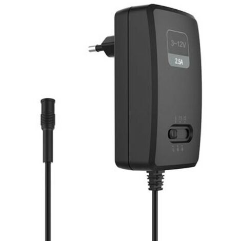 HQ-Power Adaptateur secteur universel pour appareils informatiques et électroniques, sortie réglable 3-12 VDC, 2.5 A, 30 W, design compact, 100-240 V AC, 50/60 Hz, câble 1.5 m, 6 fiches