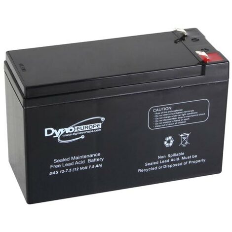 Batterie acide-plomb 12V 7.5Ah – Scellée et anti-fuite – Pour systèmes d'alarme et outils électriques – Dimensions 151 x 65 x 99 mm – Dyno Europe - AH 151 X